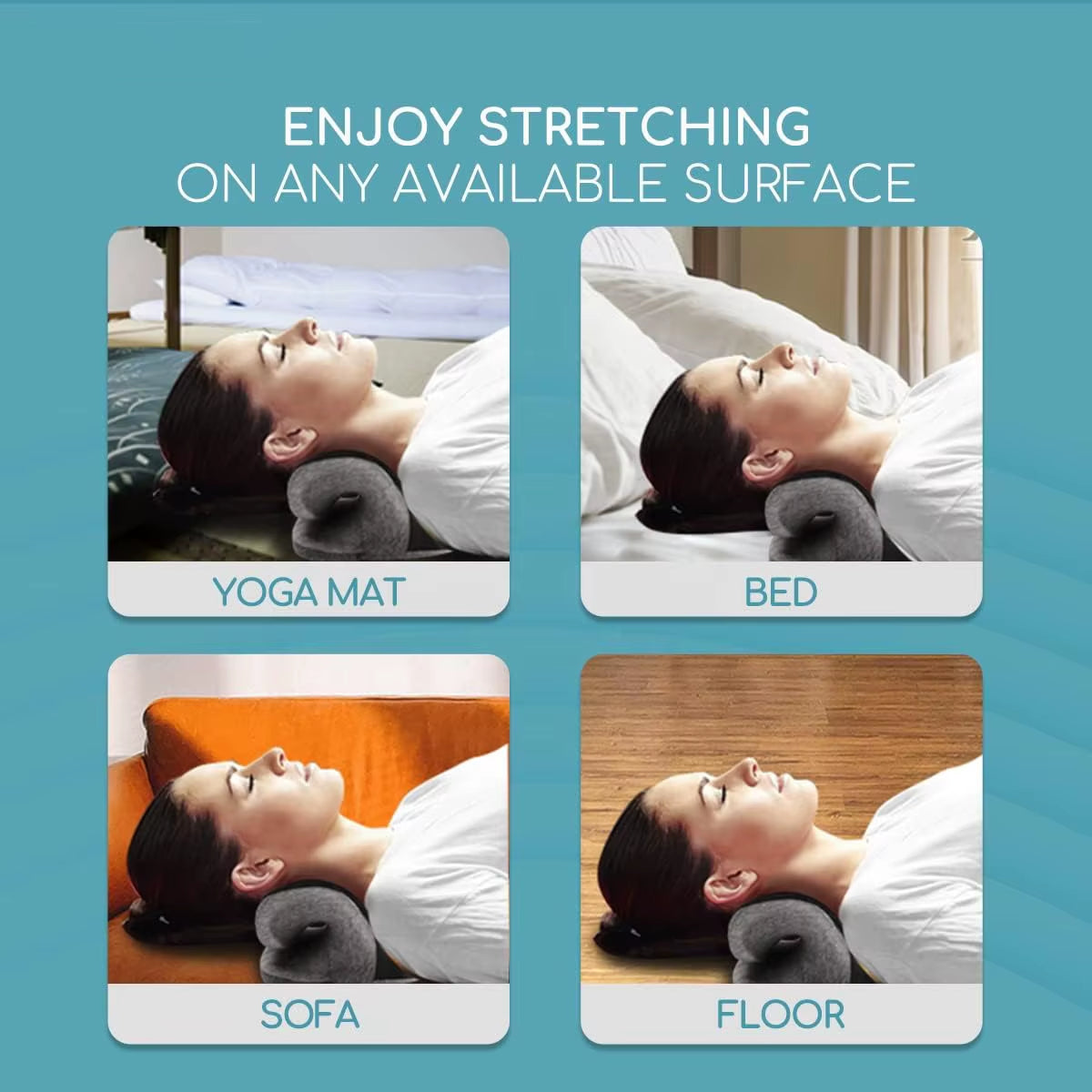 Phenitech Heated Neck Stretcher, Portable Cordless Neck Shoulder Cervical Traction Device Massage Pillow with Graphene Heating