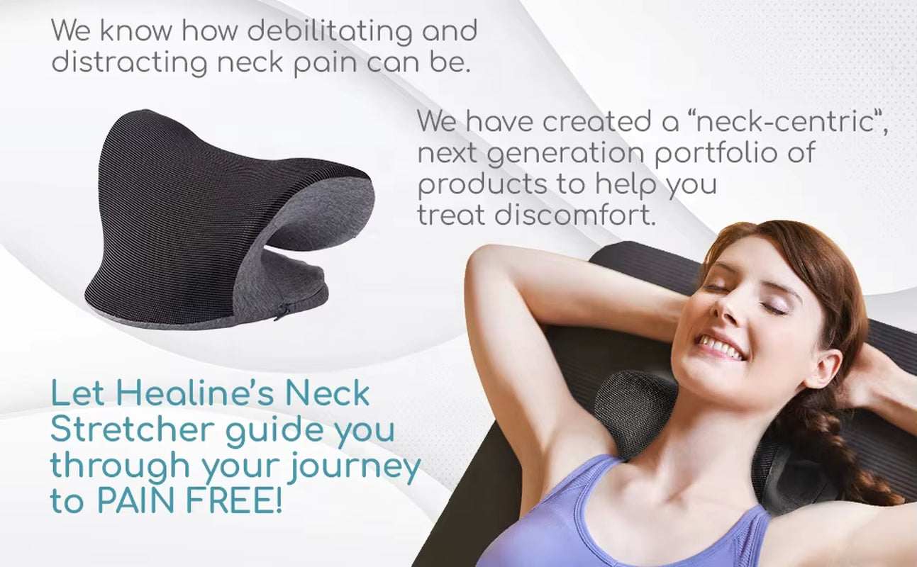 Phenitech Heated Neck Stretcher, Portable Cordless Neck Shoulder Cervical Traction Device Massage Pillow with Graphene Heating